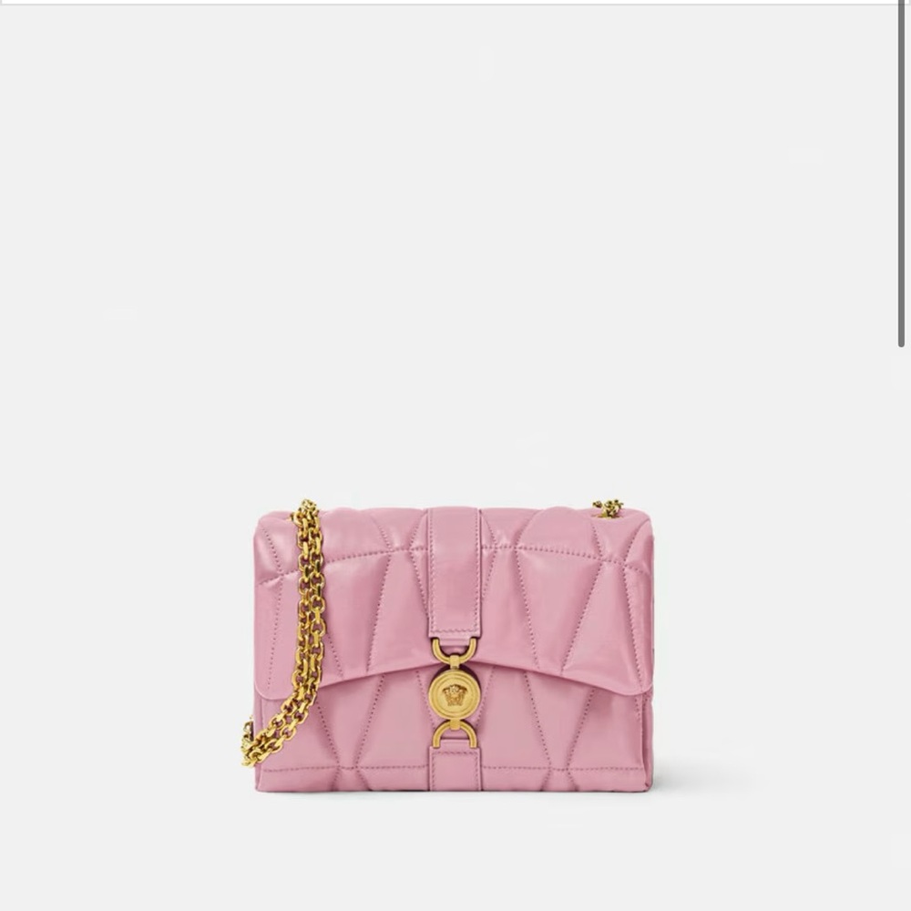 Brand new Versace Kleio Quilted Shoulder Bag with Gold Chain